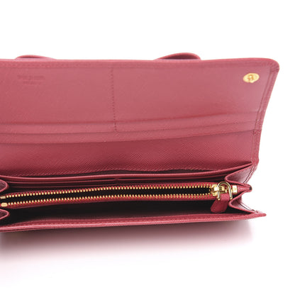 Prada Saffiano Bow Continental Wallet Peonia 5 of 8