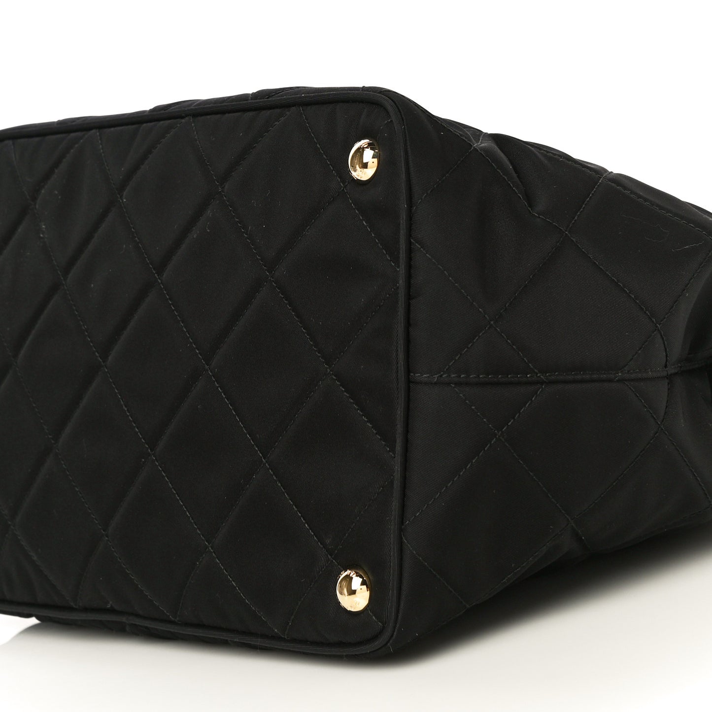 Tessuto Nylon Quilted Shopping Tote Black
