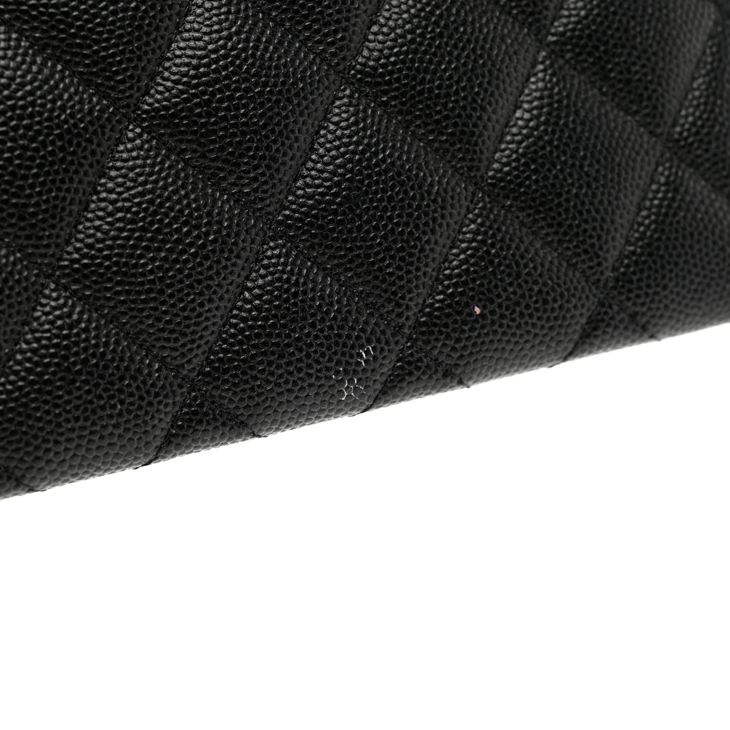 Caviar Quilted Mademoiselle Vintage Zip Pouch Black