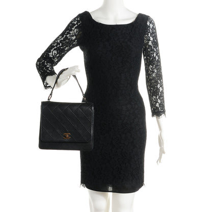 Chanel Lambskin Quilted Medium Kelly Flap Bag Black 2 of 7