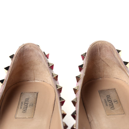 Valentino Garavani Calfskin Nappa Rockstud Ballerina Flats 40 Fuxia Poudre 12 of 13