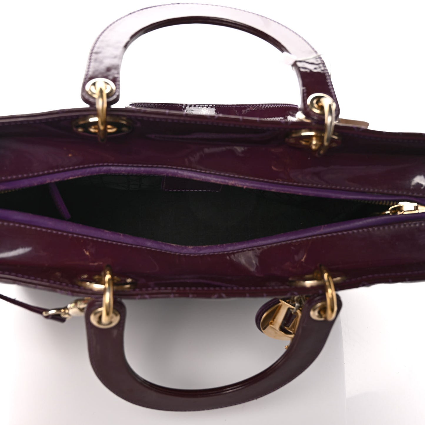 Patent Cannage Large Lady Dior Violet Purple