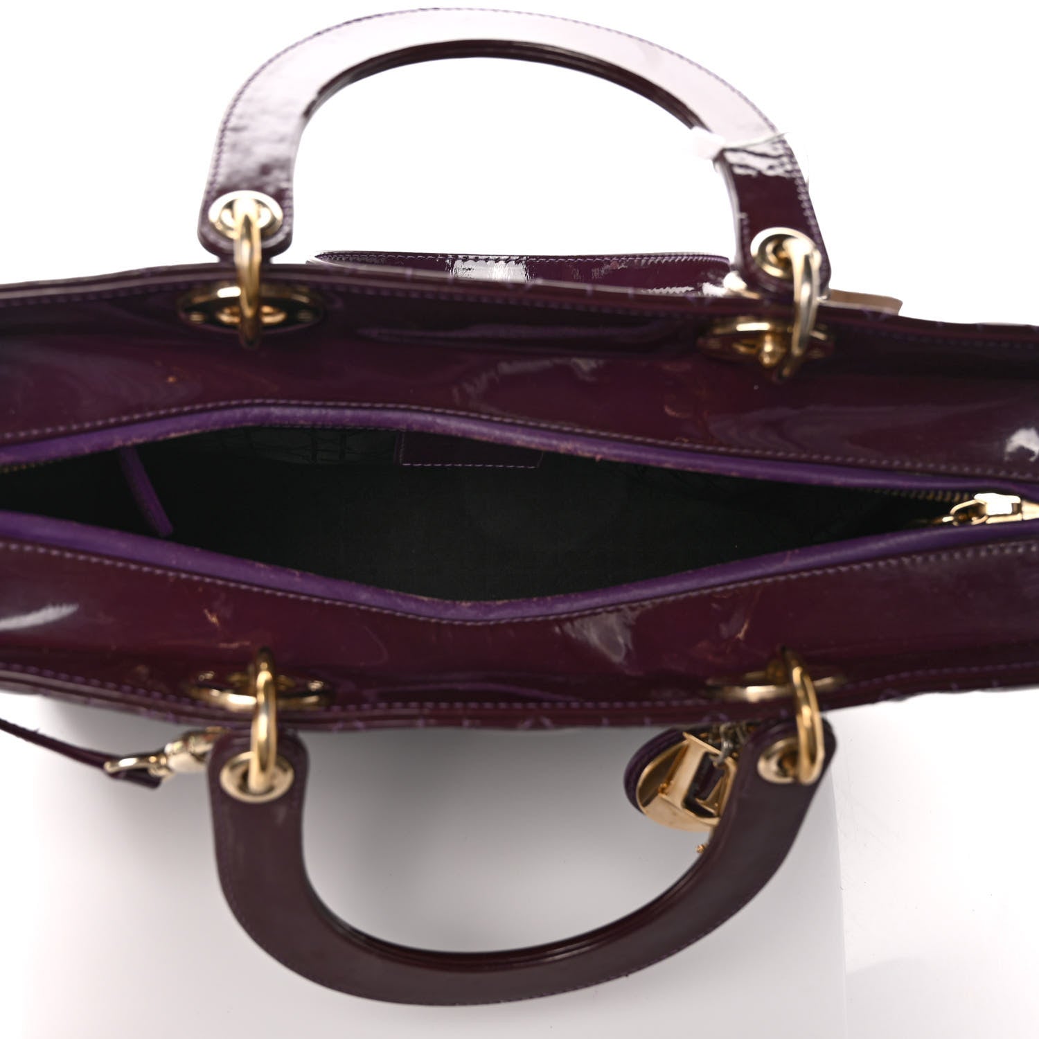 Christian Dior Patent Cannage Large Lady Dior Violet Purple 5 of 11