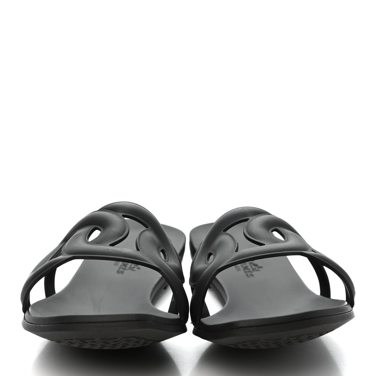 Hermes Rubber Aloha Sandals 39 Black 2 of 8