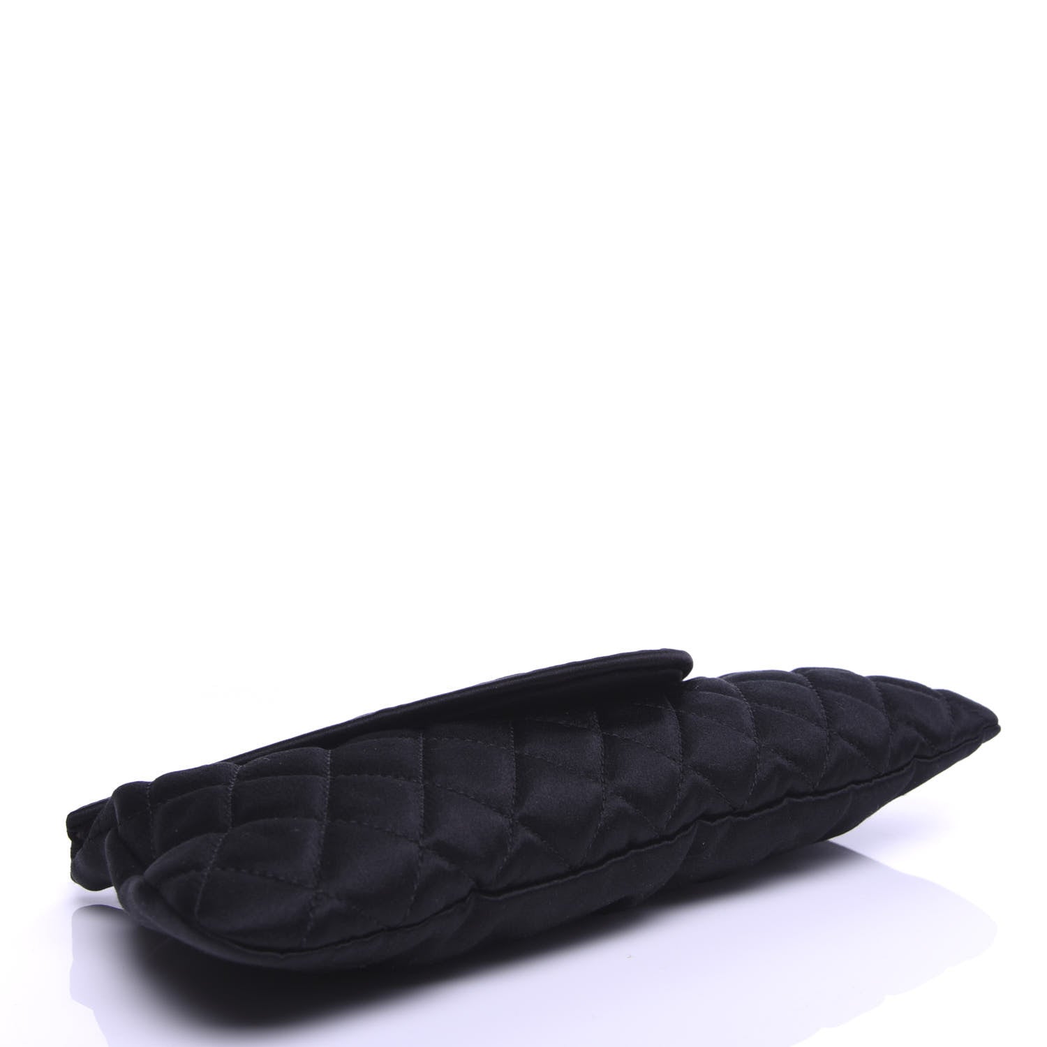 Chanel Satin Quilted Flap Clutch Black 4 of 7