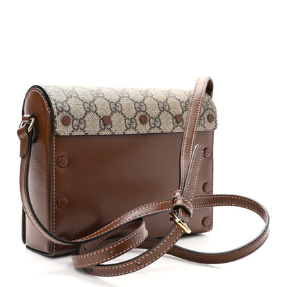 Gucci GG Supreme Monogram Script Logo Heart Crossbody Bag Beige Brown 3 of 11