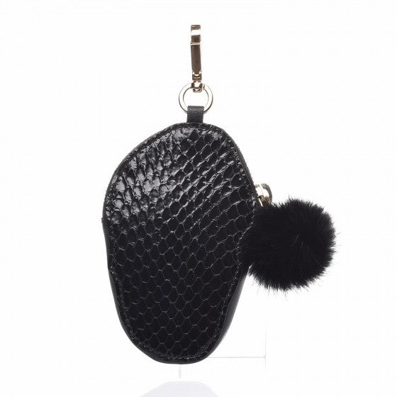 Python Calfskin Lace Skull Coin Purse
