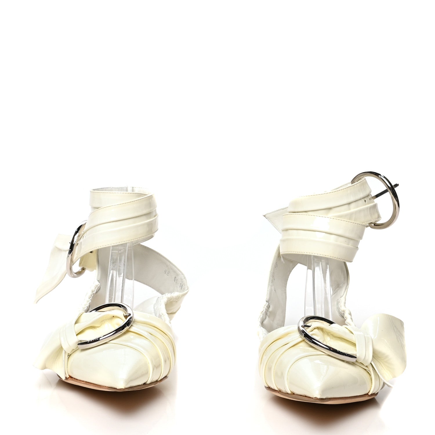 Christian Dior Patent Ankle Wrap Flats 36 White 2 of 8