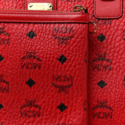 MCM Visetos Medium Liz Reversible Shopper Tote Ruby Red 7 of 17