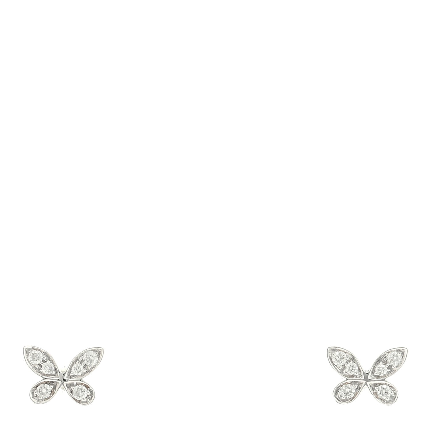Graff 18K White Gold Diamond Petite Pave Butterfly Earrings 1 of 5