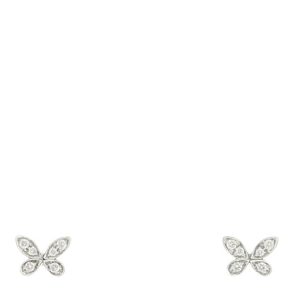Graff 18K White Gold Diamond Petite Pave Butterfly Earrings 1 of 5