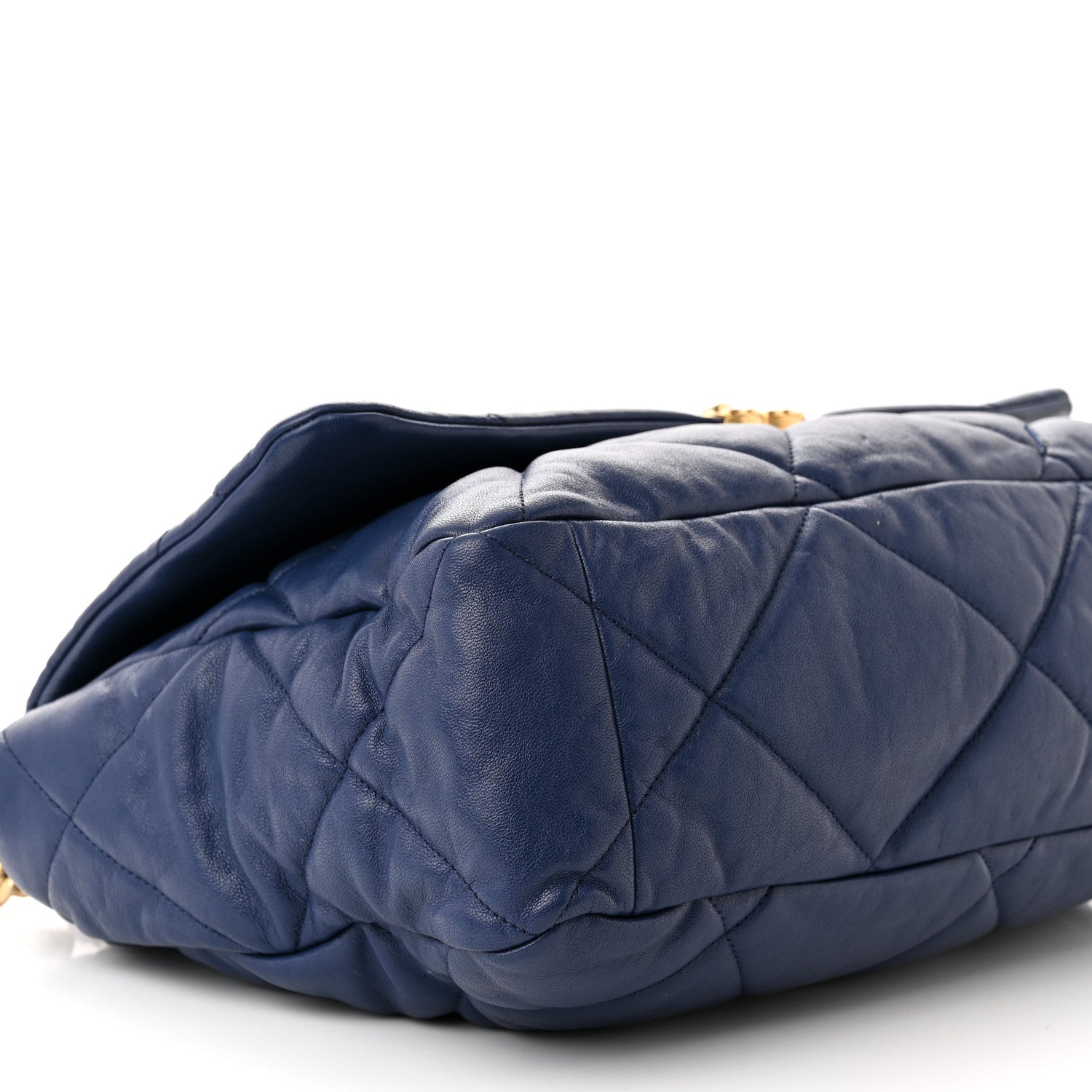 Chanel Goatskin Quilted Maxi Chanel 19 Flap Blue 10 of 13