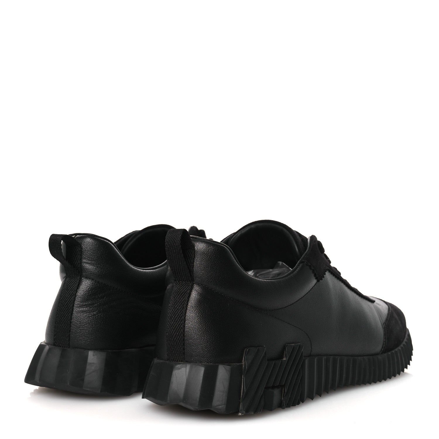 Hermes Goatskin Suede Goatskin Mens Bouncing Sneakers 43.5 Black 5 of 12