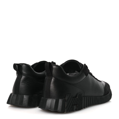 Hermes Goatskin Suede Goatskin Mens Bouncing Sneakers 43.5 Black 5 of 12