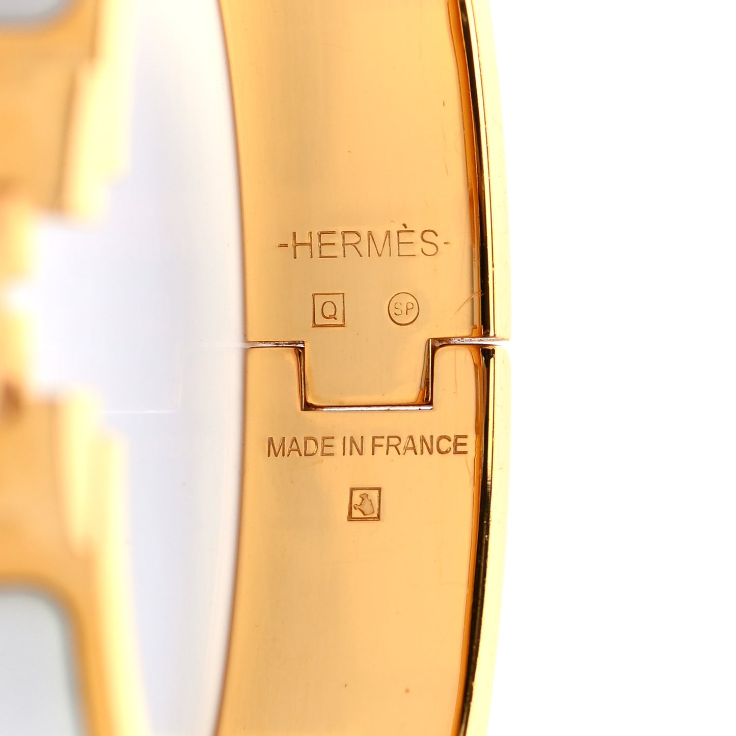 Enamel Narrow Clic Clac H Bracelet PM White