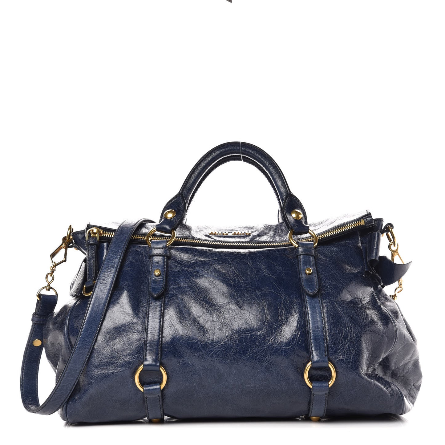 Vitello Lux Medium Bow Bag Bleuette