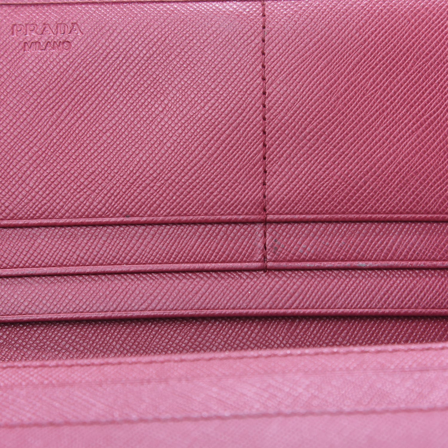 Prada Saffiano Metal Continental Flap Wallet Peonia 9 of 10