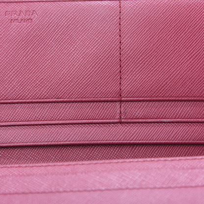 Prada Saffiano Metal Continental Flap Wallet Peonia 9 of 10