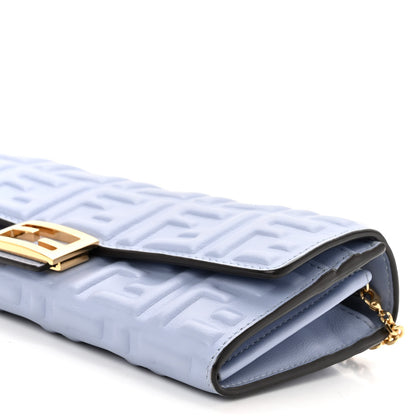 Fendi Nappa Matisse FF Embossed Continental Wallet on Chain Placid Blue 9 of 9