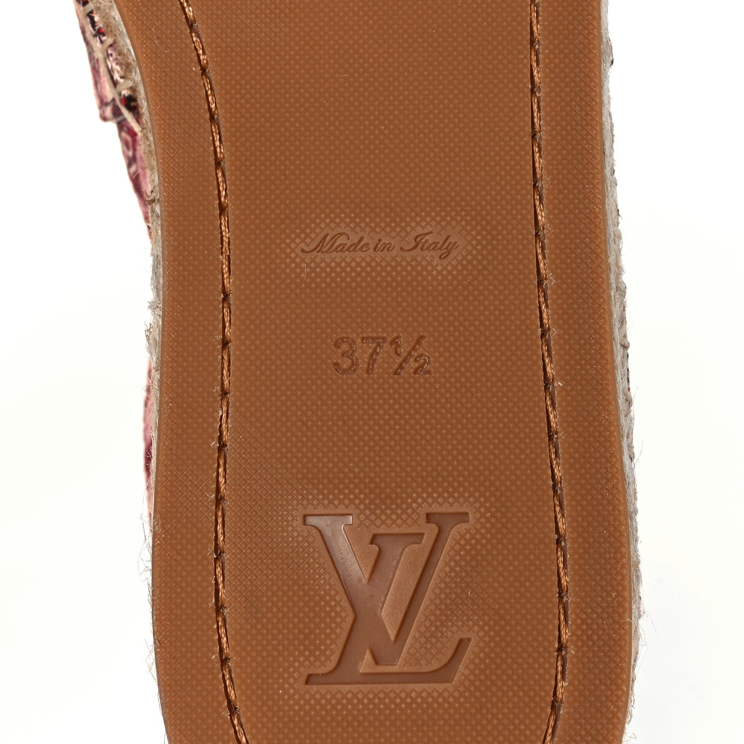 Louis Vuitton Jacquard Since 1854 Starboard Espadrille Flats 37.5 Bordeaux 6 of 8