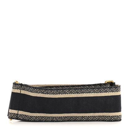 Christian Dior Canvas Embroidered Shoulder Strap Blue 2 of 5
