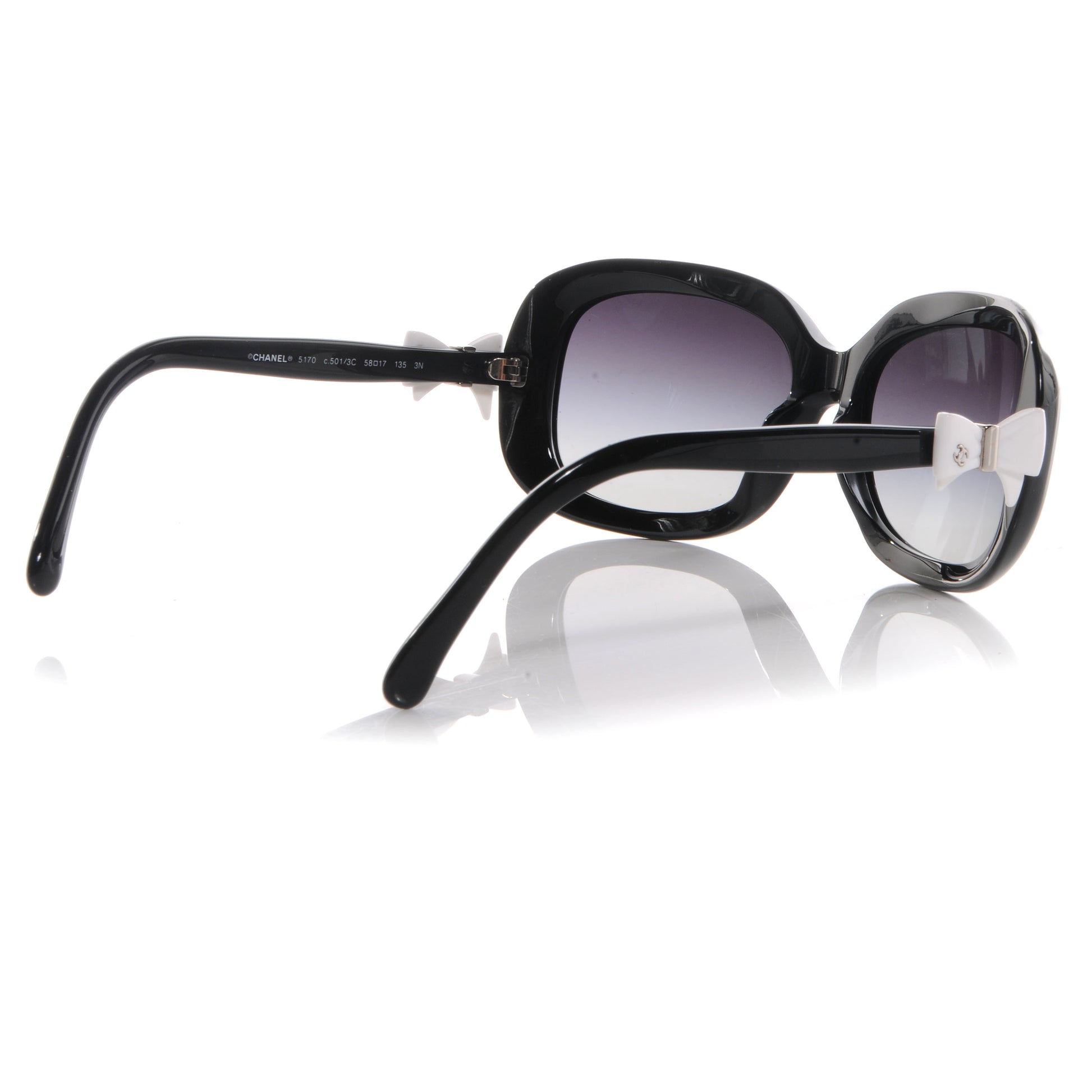 Chanel Bow Sunglasses 5170 Black White 2 of 4