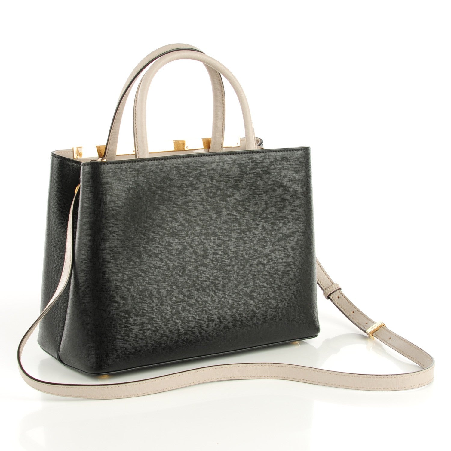 Fendi Vitello Elite Monster Petite 2Jours Tote Multicolor Black Grigio Polvere Multicolor 3 of 9