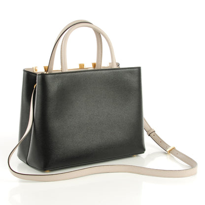 Fendi Vitello Elite Monster Petite 2Jours Tote Multicolor Black Grigio Polvere Multicolor 3 of 9