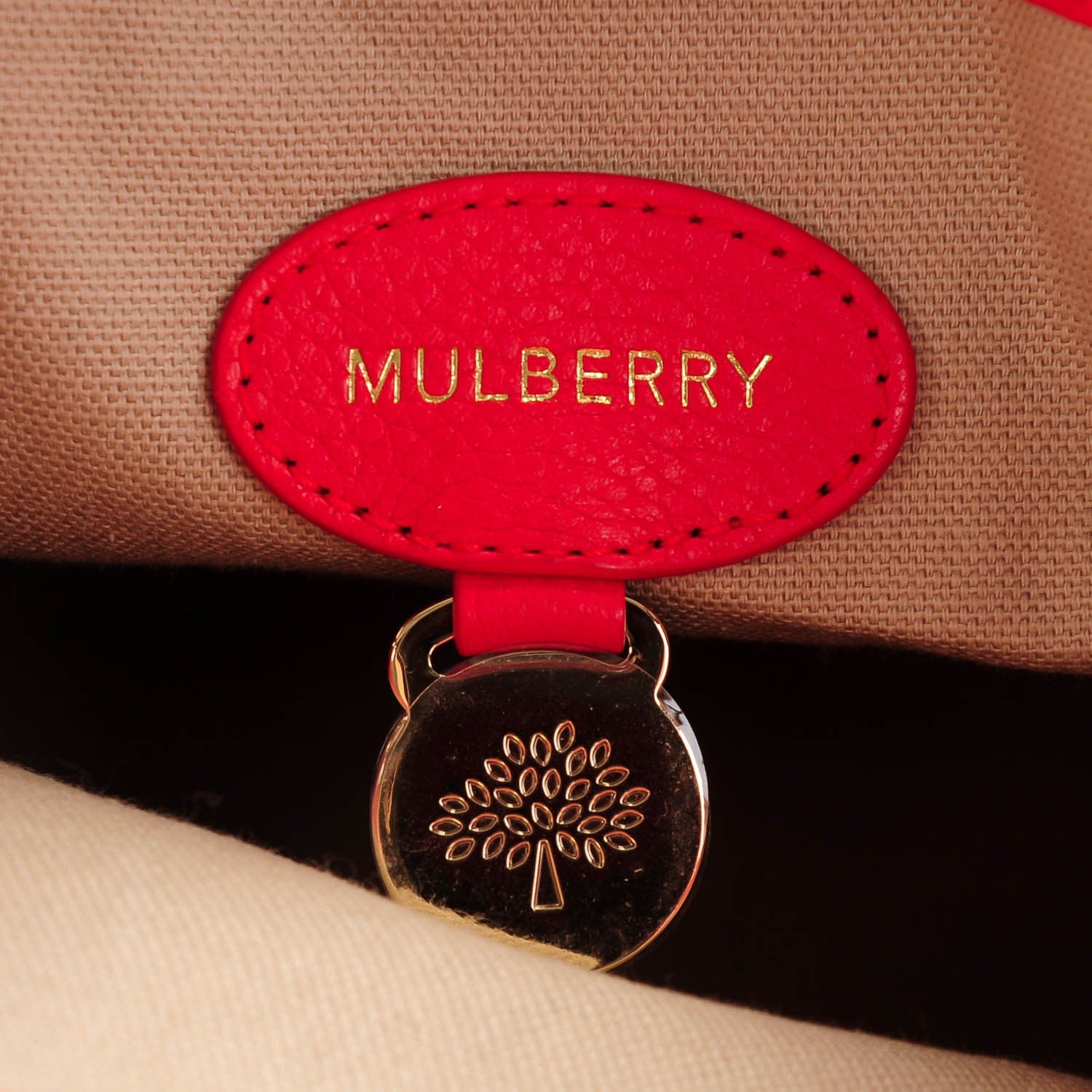 Mulberry Classic Grain Calfskin Small Bayswater Double Zip Tote Scarlet 6 of 8