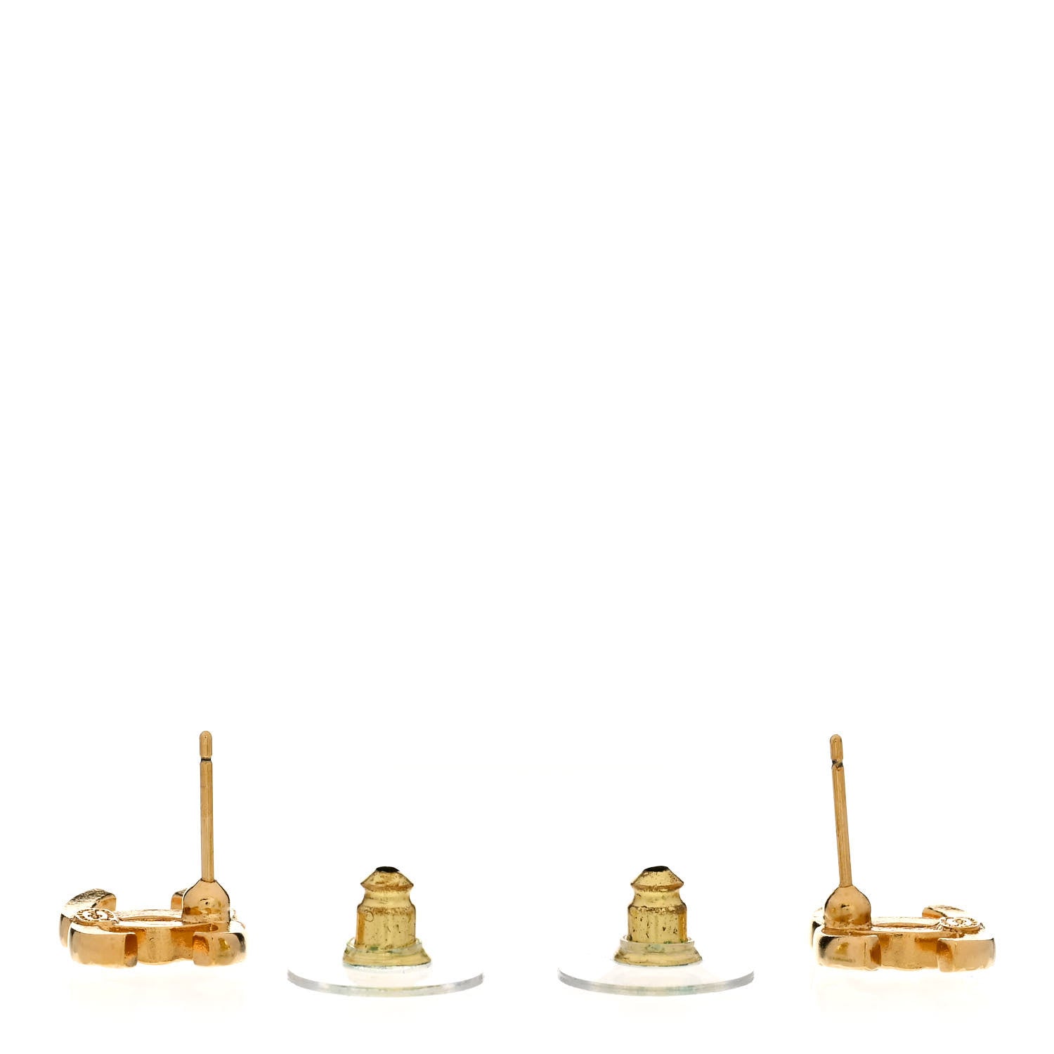 Chanel Quilted CC Earrings Gold 3 of 5