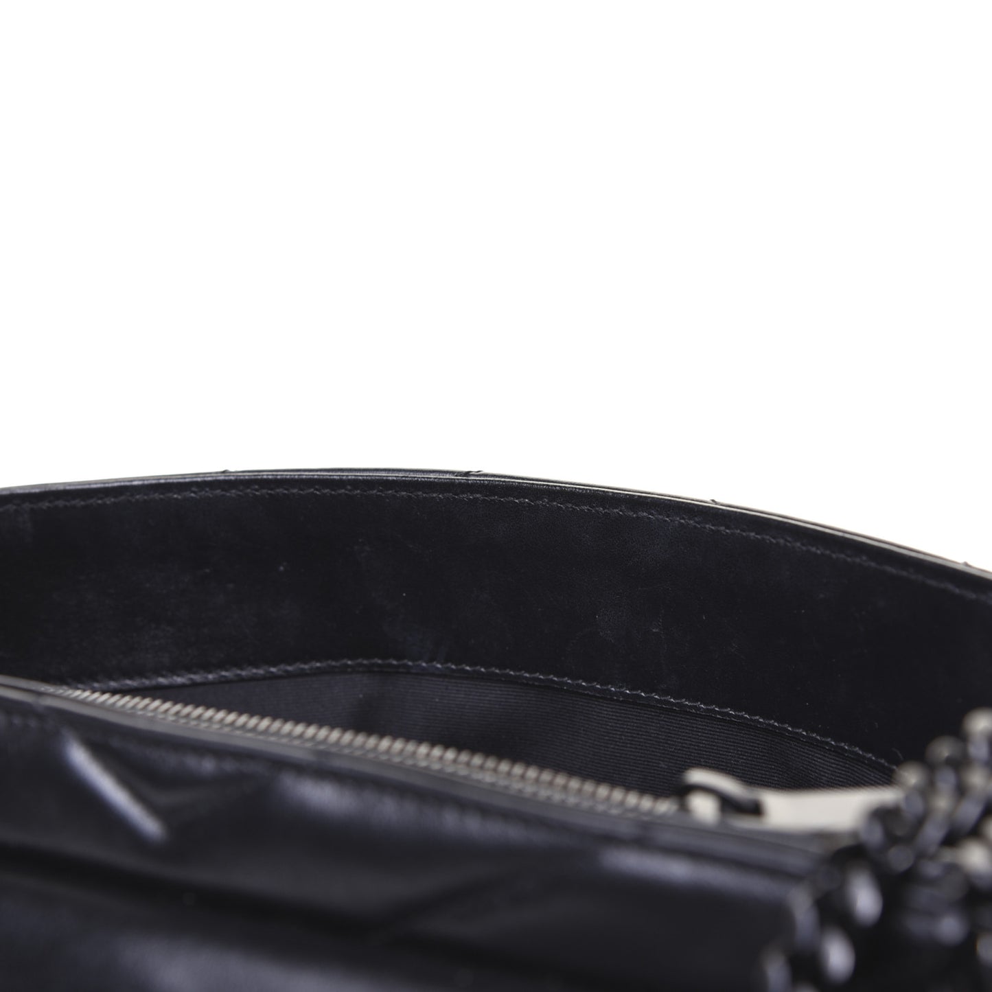 Calfskin Y Quilted Monogram Medium Loulou Chain Satchel Black
