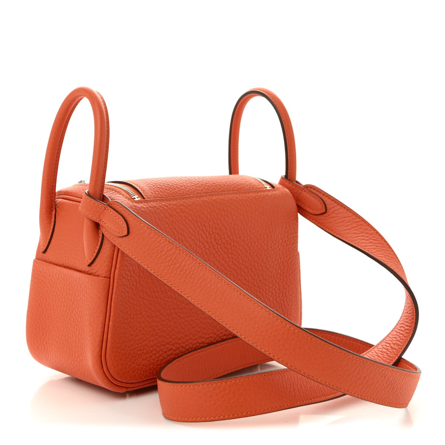 Hermes Taurillon Clemence Mini Lindy 20 Feu 3 of 11