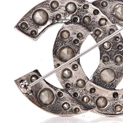 Chanel Crystal Large CC Brooch Silver 4 of 5