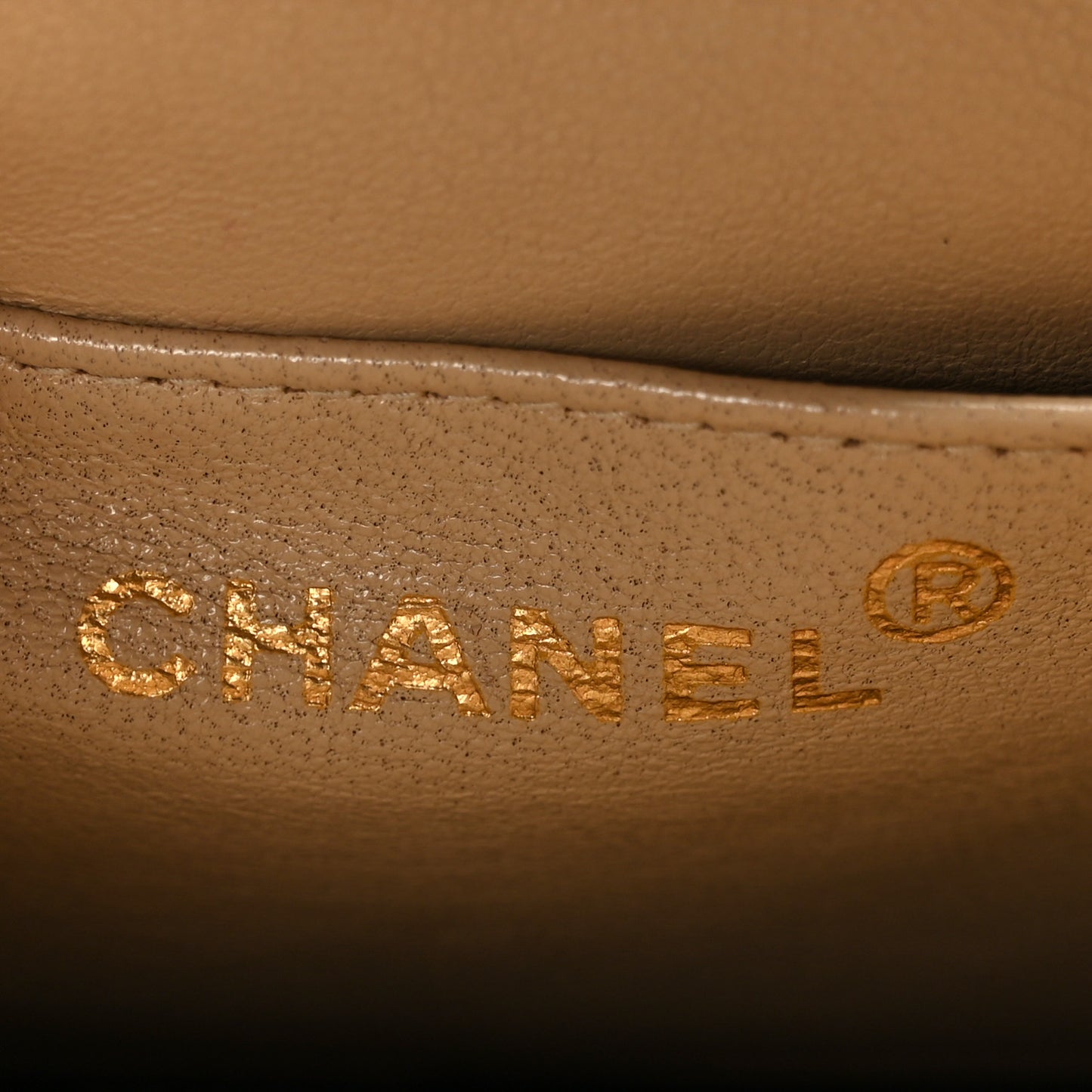 Lambskin Horizontal Quilted Mini Flap Beige