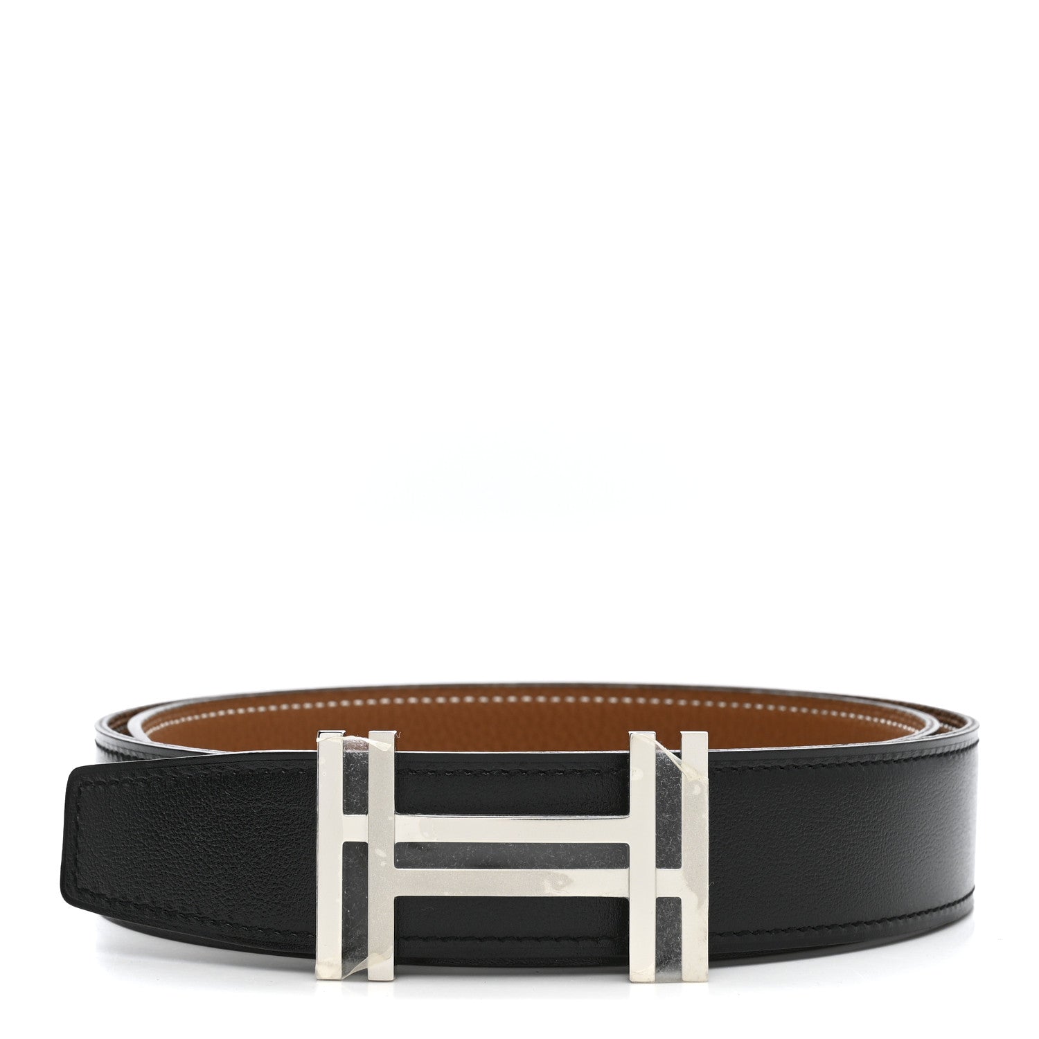 Hermes Box Togo 32mm Au Carre H Belt 80 32 Black Gold 1 of 6