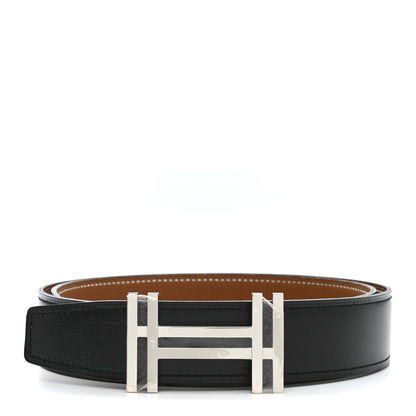Hermes Box Togo 32mm Au Carre H Belt 80 32 Black Gold 1 of 6