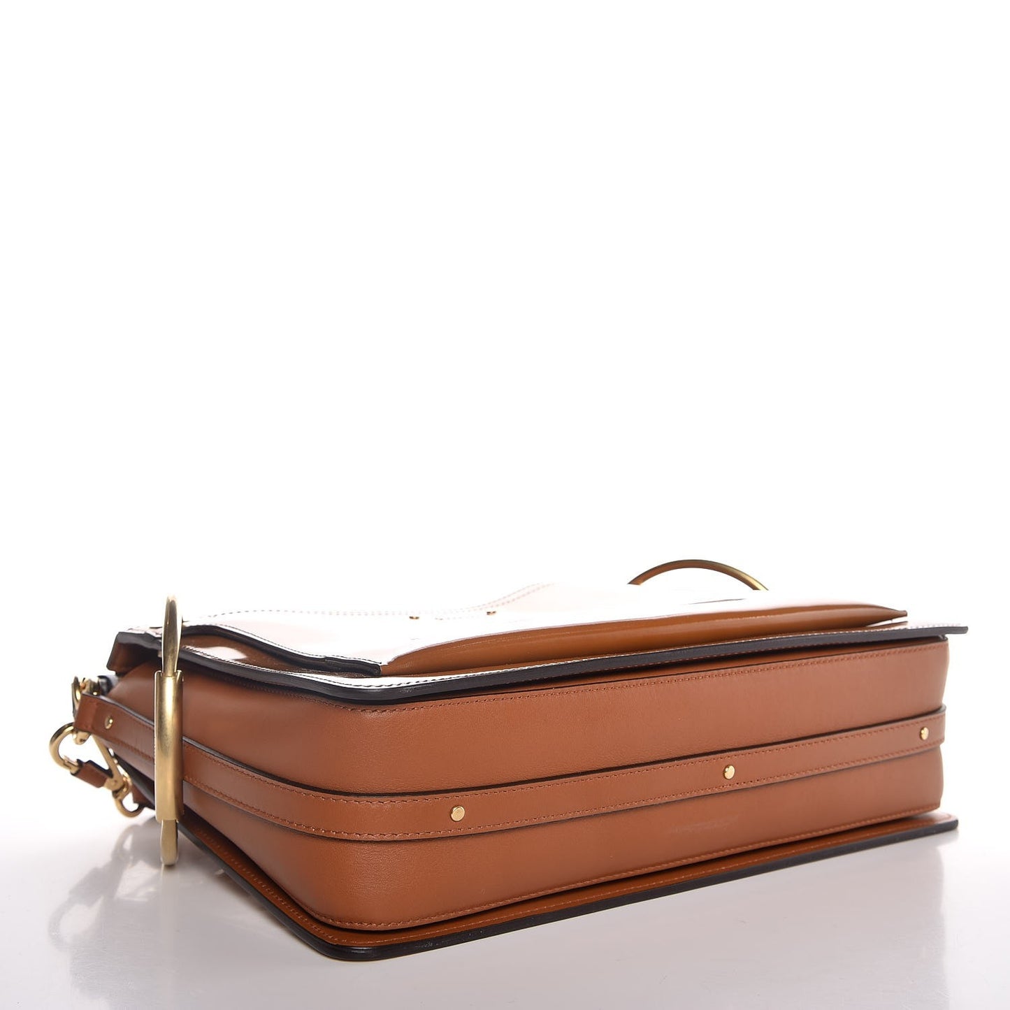 Glossy Lambskin Medium Roy Bag Caramel