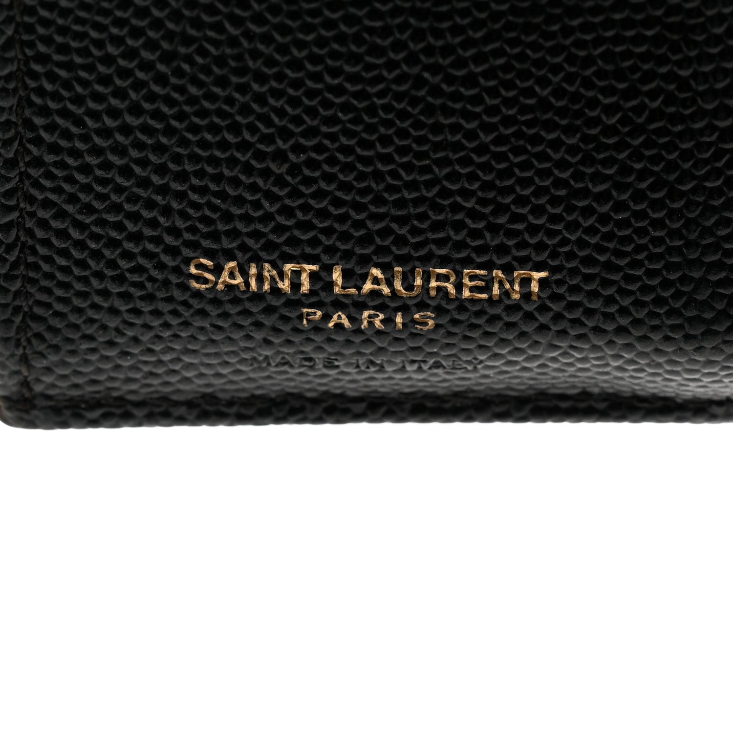 Saint Laurent Grain De Poudre Matelasse Chevron Monogram Zipped Card Case Black 6 of 7