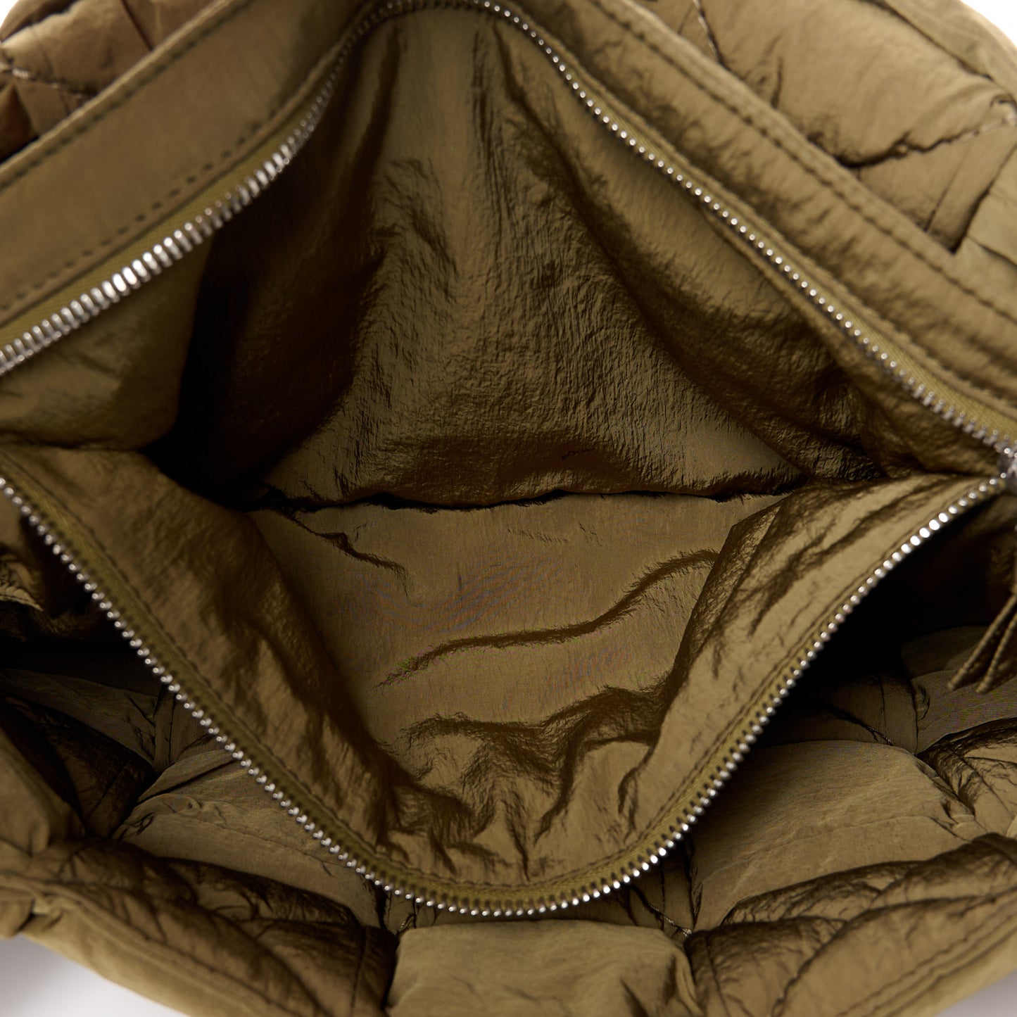 Nylon Intrecciato Padded Tech Maxi Cassette Bag Mud