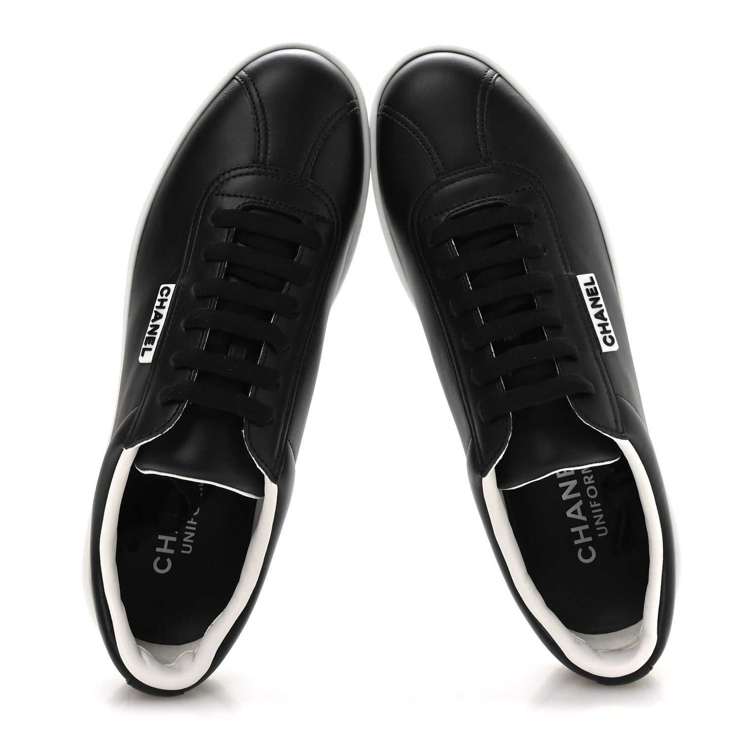 Chanel Calfskin CC Womens Sneakers 40 Black 2 of 8