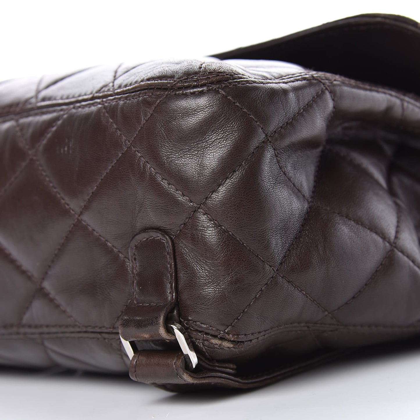 Lambskin Quilted Backpack Brown