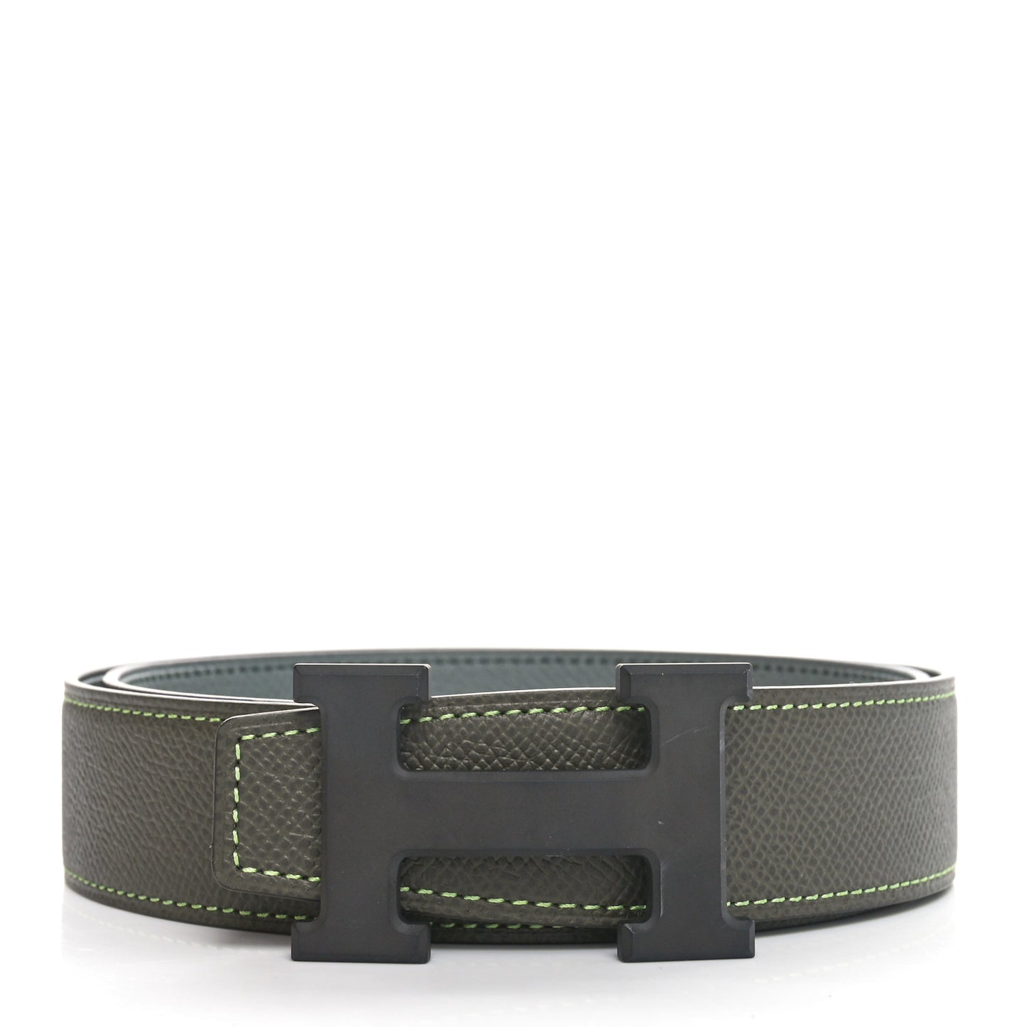 Epsom PVD Plated 32mm H Belt 80 Vert De Gris Vert Amande