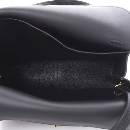 Hermes Taurillon Clemence Halzan 25 Black 7 of 13