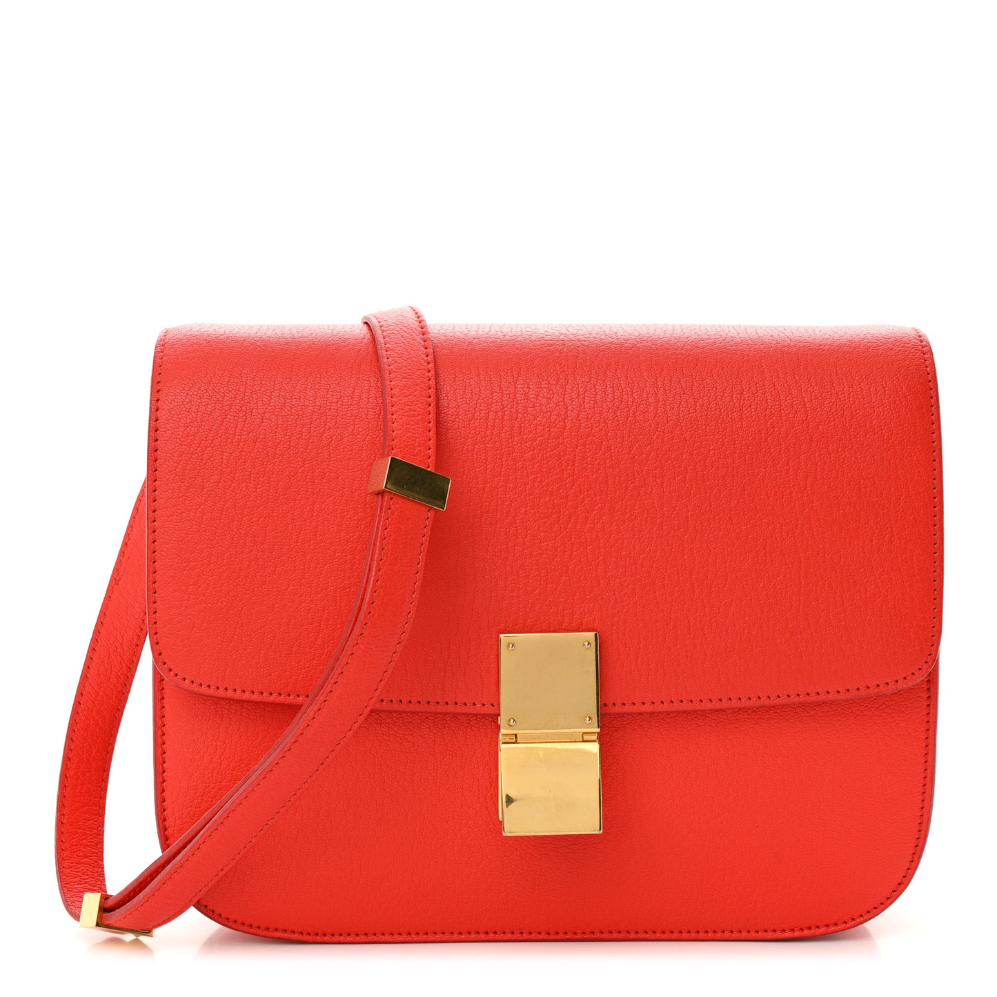 Goatskin Medium Classic Box Flap Bag Alizarin