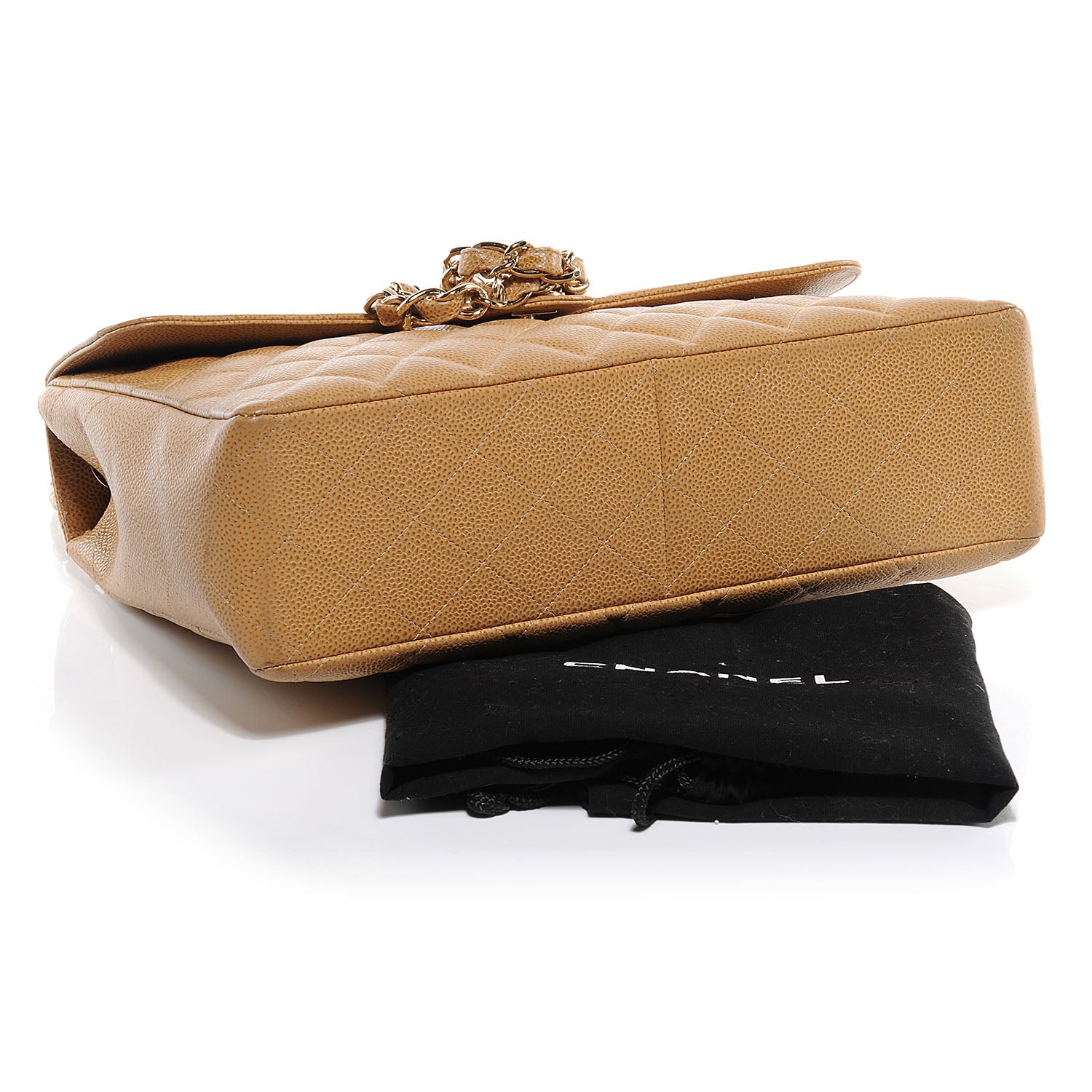 Chanel Caviar Jumbo Single Flap Beige 5 of 8