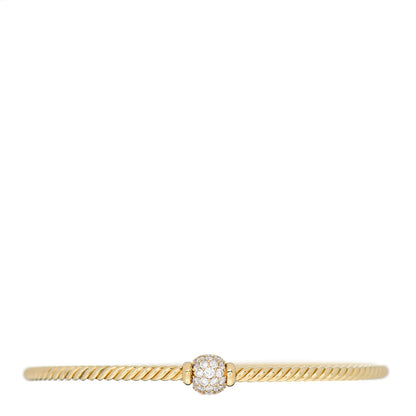 David Yurman 18K Yellow Gold Diamond 2.6mm Solari Center Station Bracelet 1 of 3