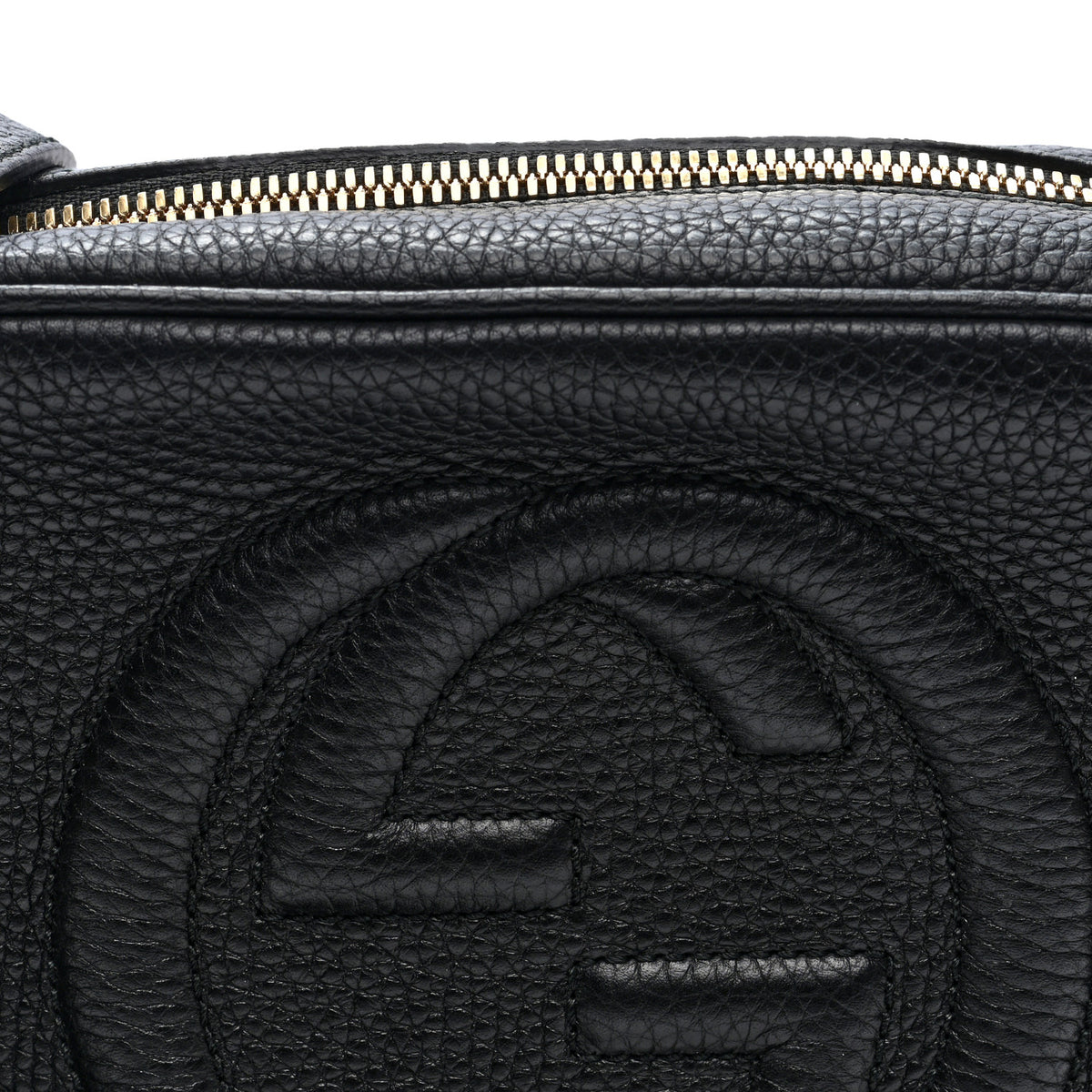 Pebbled Calfskin Small Soho Disco Bag Black