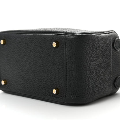Hermes Taurillon Clemence Mini Lindy 20 Black 9 of 17