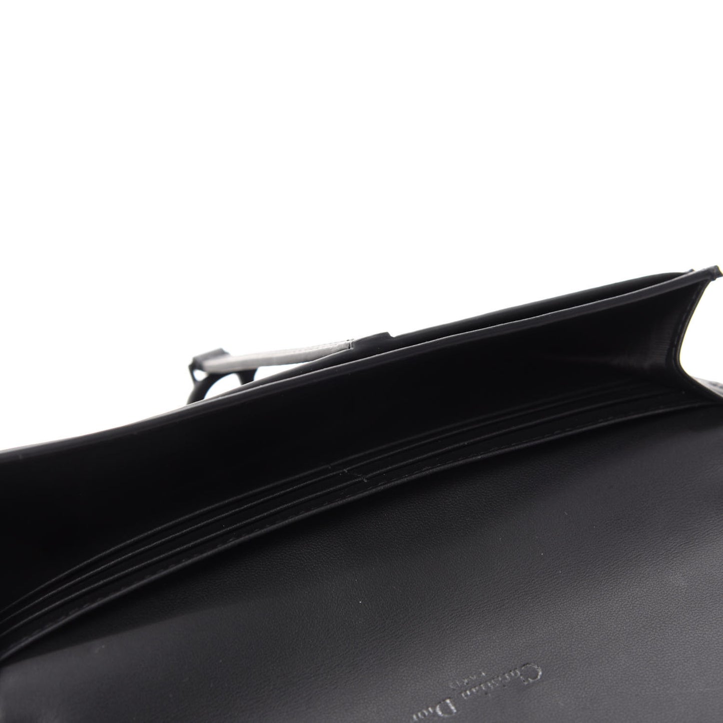 Ultra Matte Calfskin Saddle Chain Wallet Pouch Black