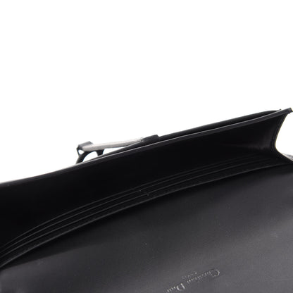 Christian Dior Ultra Matte Calfskin Saddle Chain Wallet Pouch Black 6 of 12